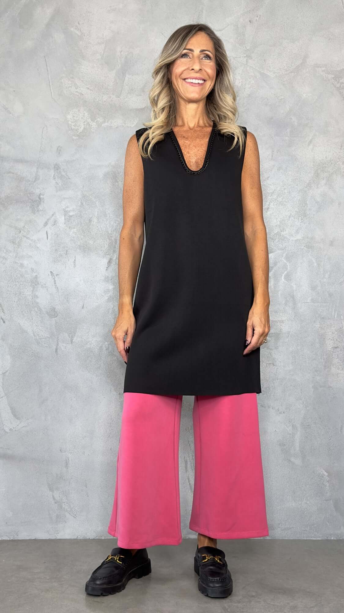 PANTALONE LARGO ALLA CAVIGLIA CON ELASTICO - Main Image