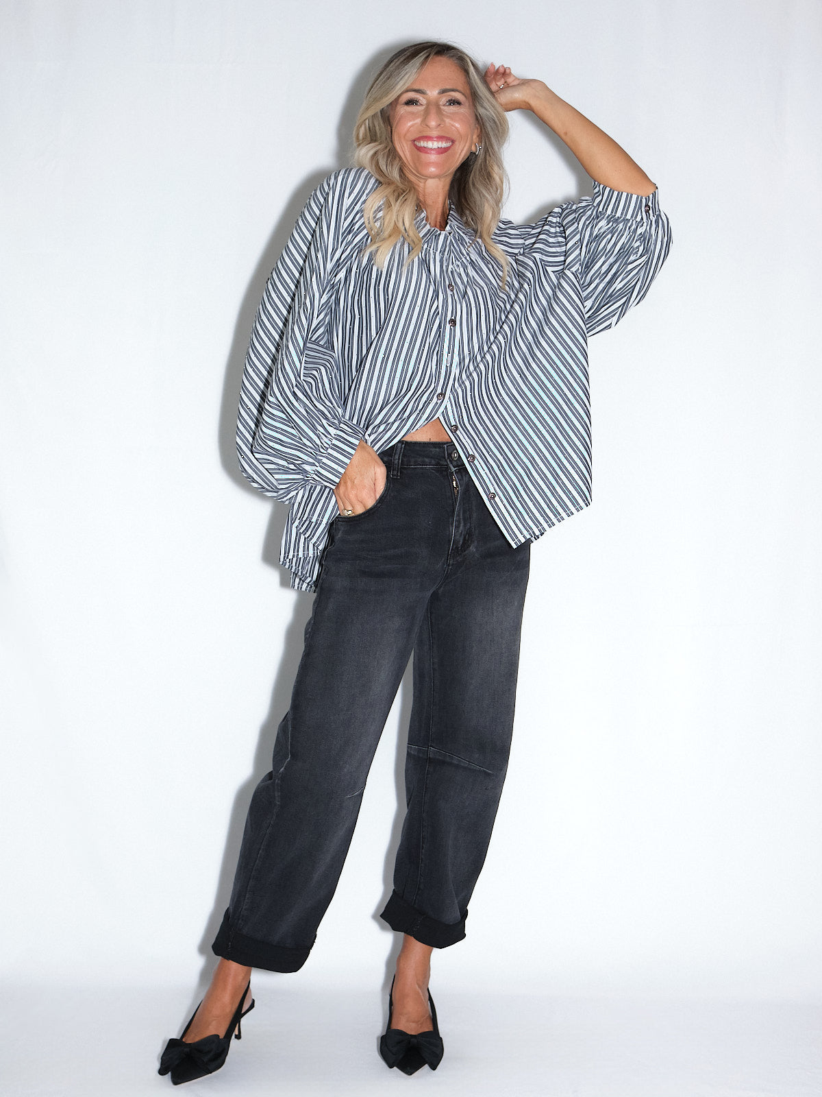 Camicia a righe Swarovski