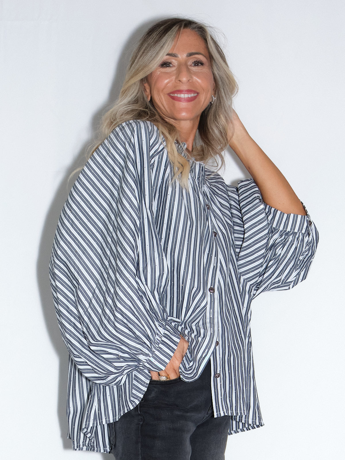 Camicia a righe Swarovski