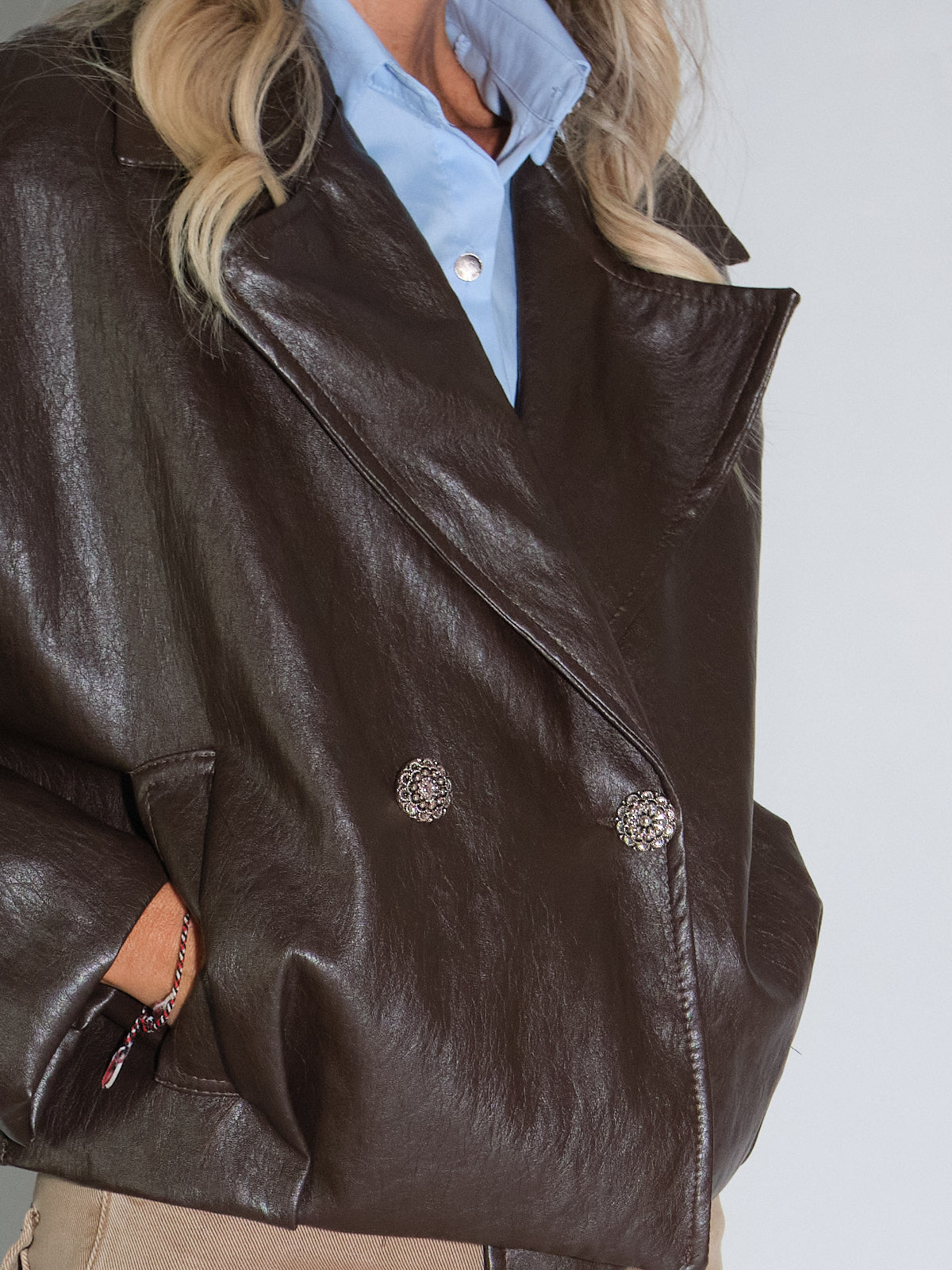 Blazer ecopelle doppiopetto