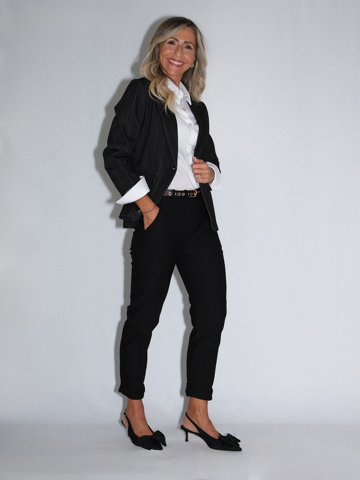 Giacca gessata da donna