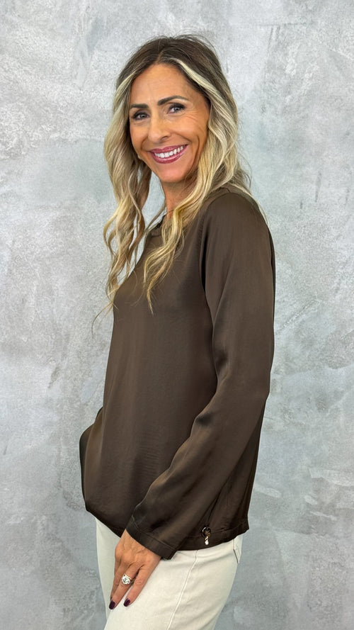 BLUSA GIROCOLLO TINTA UNITA