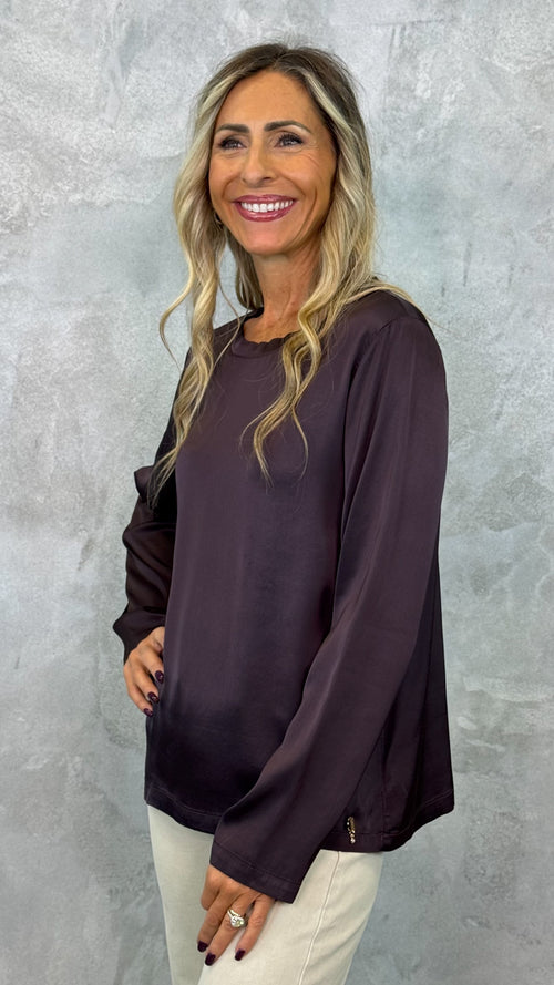 BLUSA GIROCOLLO TINTA UNITA