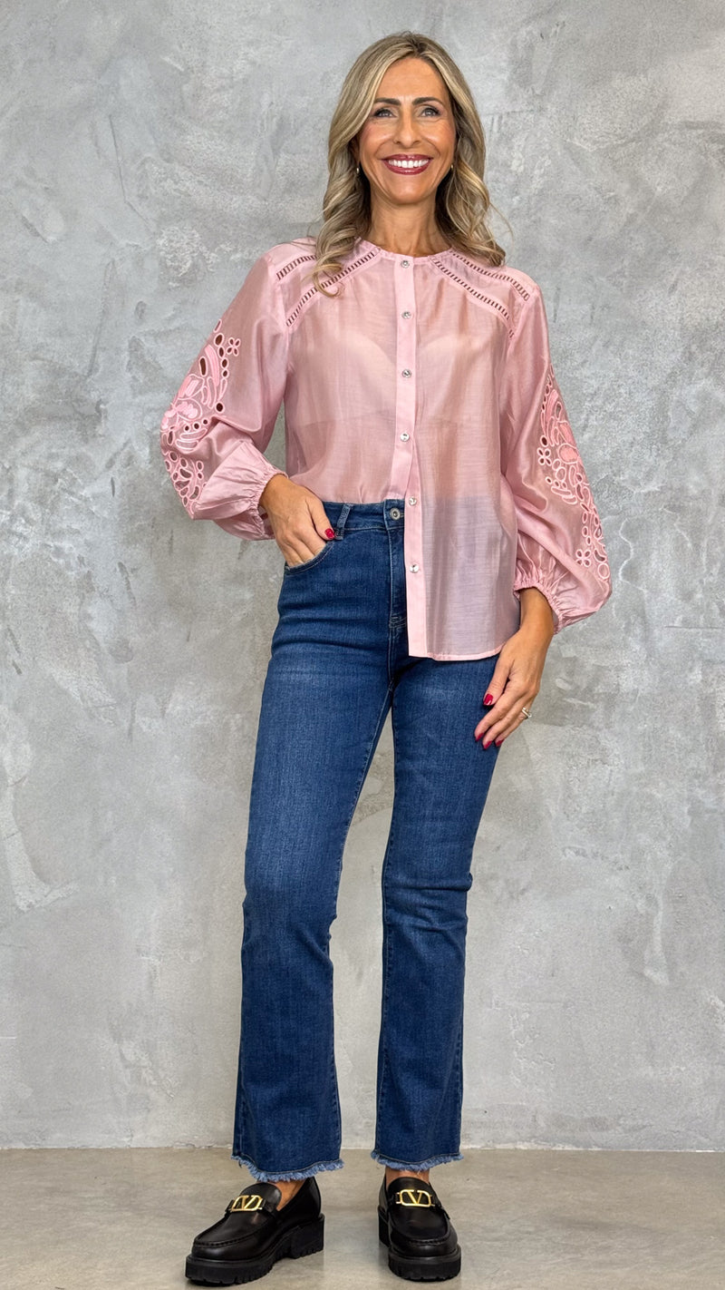 CUT-OUT SLEEVE SHIRT