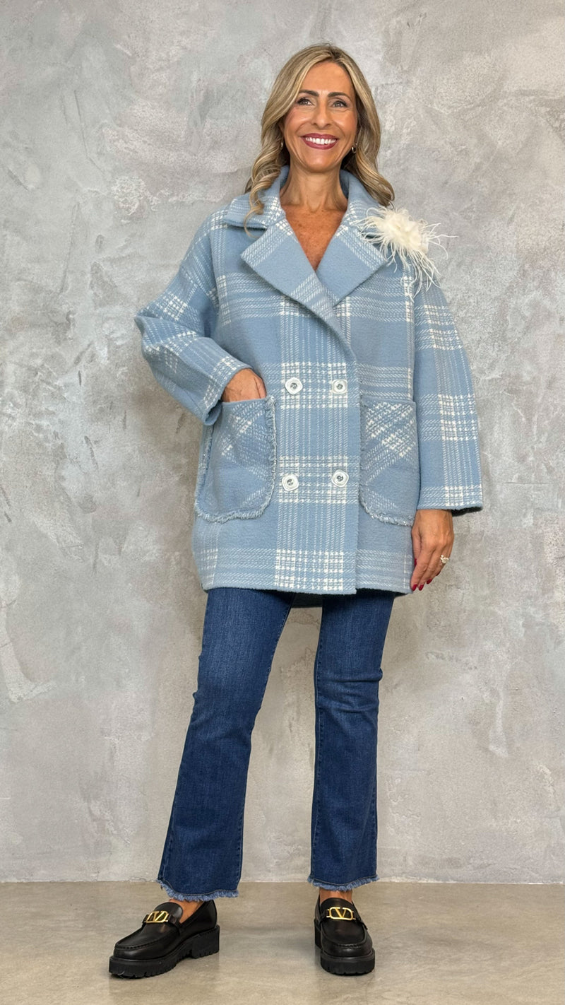 DOUBLE-BREASTED CHECK COAT