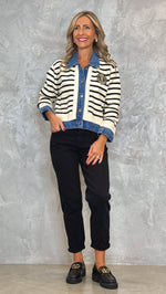 CARDIGAN WITH JEANS INSERTS