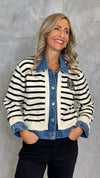 CARDIGAN WITH JEANS INSERTS