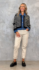 CARDIGAN WITH JEANS INSERTS