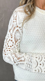 LACE EFFECT SLEEVE CARDIGAN