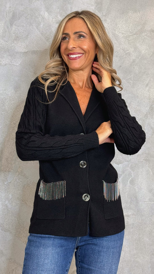 CARDIGAN CON TRECCE