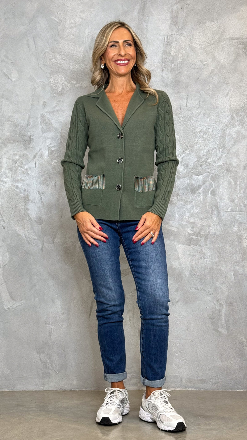 CARDIGAN CON TRECCE