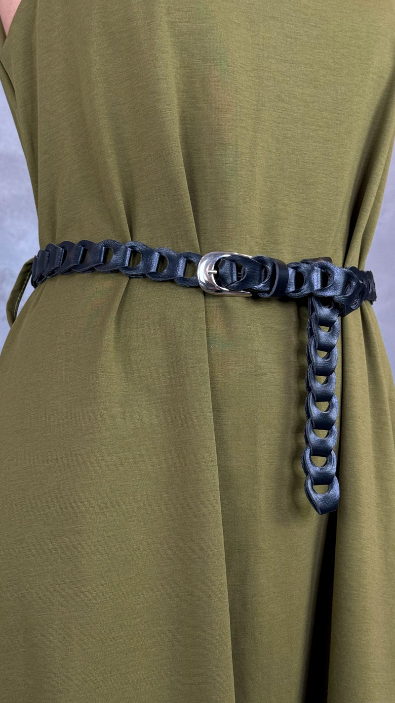 HIGH WOVEN LEATHER BELT