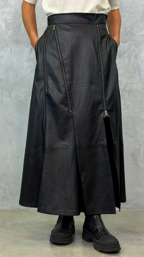 GONNA IN ECOPELLE CON ZIP