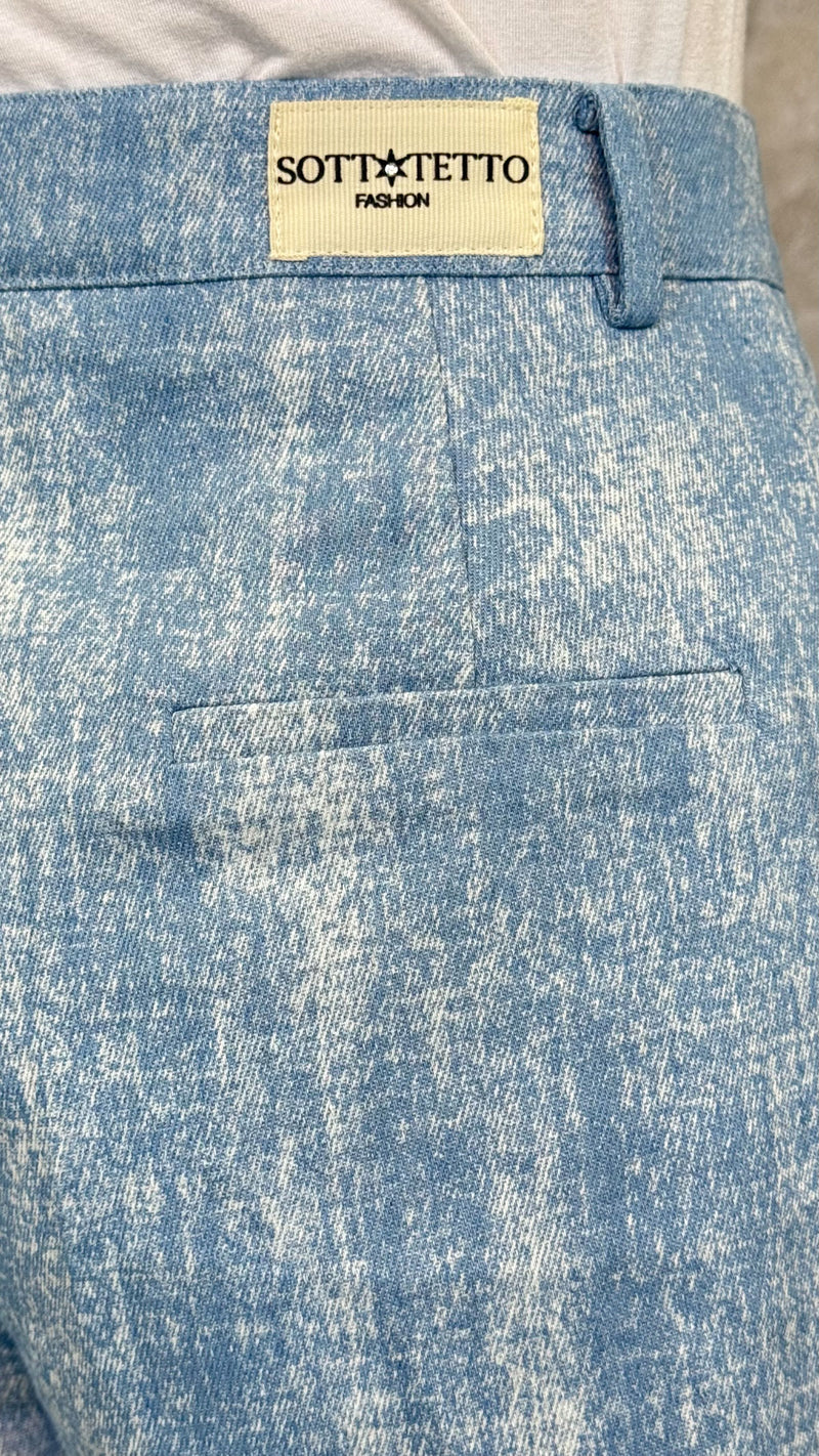 JEANS PALAZZO CON BOTTONE GIOIELLO