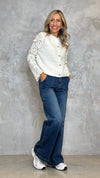 LACE EFFECT SLEEVE CARDIGAN