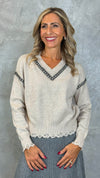 V-NECK SWEATER WITH SWAROVSKI