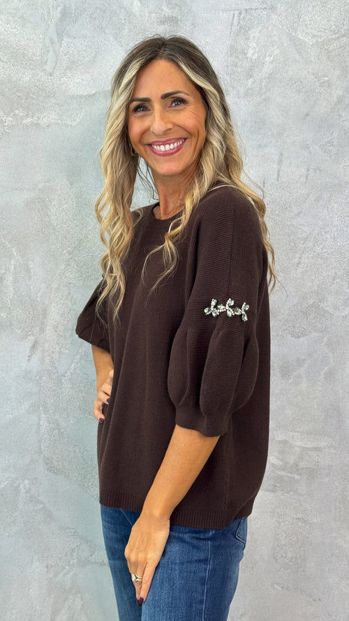 MAGLIA GIROCOLLO CON MANICA A PALLONCINO