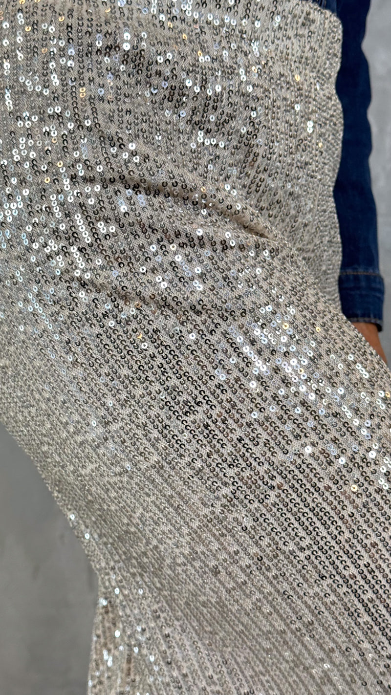 PANTS IN MICRO SEQUINS