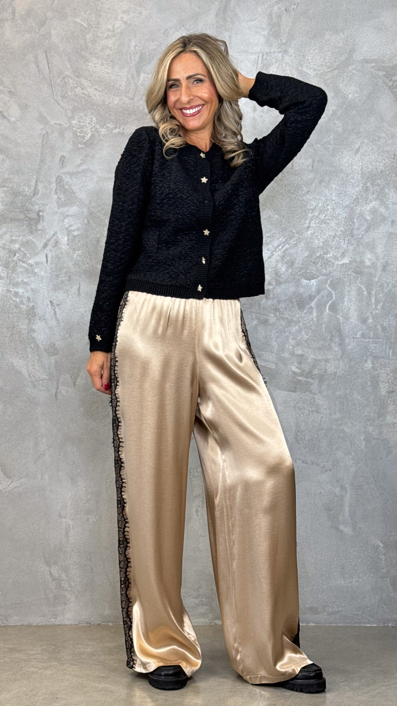 PANTALONE PALAZZO CON PIZZO