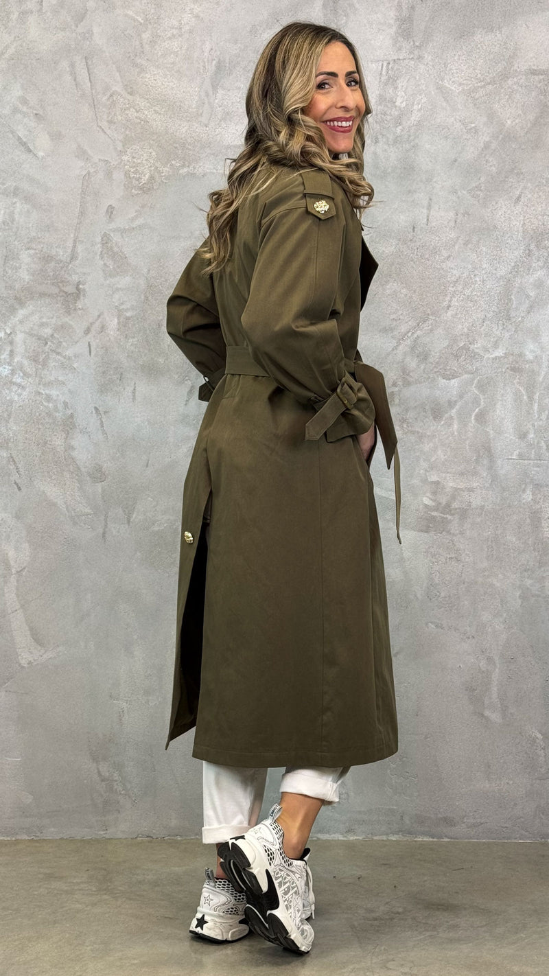 TRENCH DOPPIOPETTO VERDE MILITARE